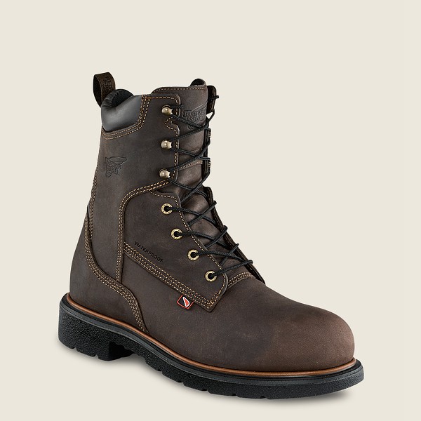 Red Wing Iş Botu Erkek - Dynaforce® - 8-Inch Insulated Waterproof Soft Toe - Koyu Kahverengi - 41LHO